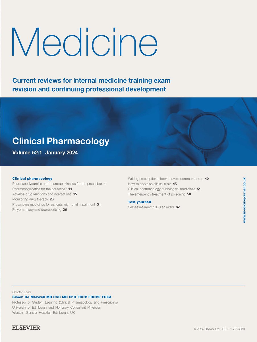 Check out this month's issue focusing on Clinical Pharmacology, edited by Professor Simon Maxwell medicinejournal.co.uk/current @srjmaxwell @AlbertF001 #MRCP #MedEd