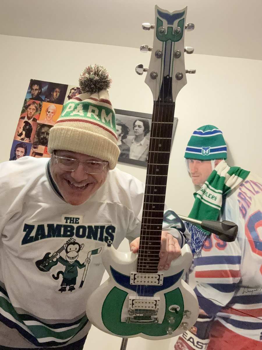 Dave’s new PARM hat from @Buccigross matches and fits in our Whaler obsessed world pretty nicely. #hockeyrocks #thezambonis #chickenparm #parm
