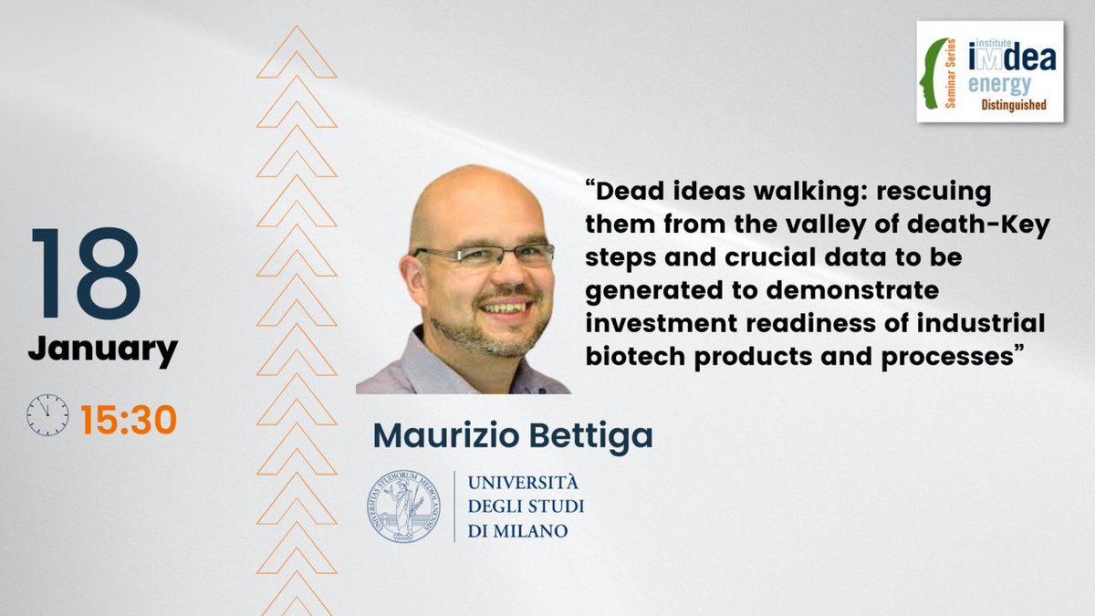 🔜 We're kicking off the 2024 Distinguished Seminars!

🗓 On January 18th Maurizio Bettiga, professor at the <a href="/LaStatale/">Università degli Studi di Milano</a> and Chief Innovation Officer of <a href="/Italbiotec/">Consorzio Italbiotec</a>, will visit #IMDEAEnergy to talk about investment in industrial biotech processes.

ℹ c.madrid/mgji21