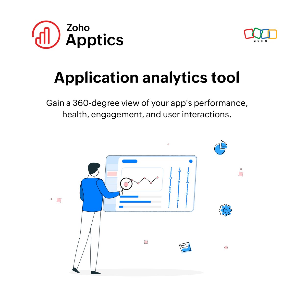 ZohoApptics's tweet image. Understand your app&apos;s untapped potential with a comprehensive app analytics tool. Gain a 360-degree view of your app and delve into the metrics that matter, decipher patterns, and unlock invaluable insights for unparalleled growth.
#appanalytics #iosdev #AndroidDev #Flutter