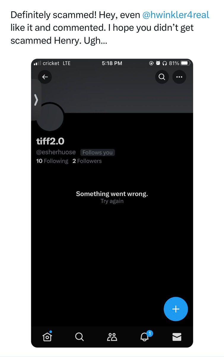 Heads up, someone created a fake account and took money for this picture. I feel terrible that happened. Sometimes I’m a little slow to reply so I guess triple check the @. Sad that someone would do this 😢