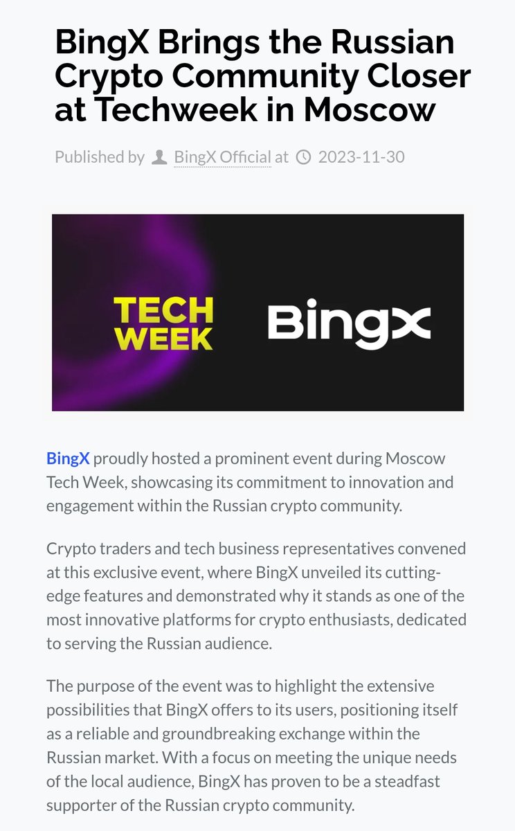 'With a focus on meeting the unique needs of the local audience, BingX has proven to be a steadfast supporter of the Russian crypto community.' Said in November 2023. Old habits die hard, eh? 🤢