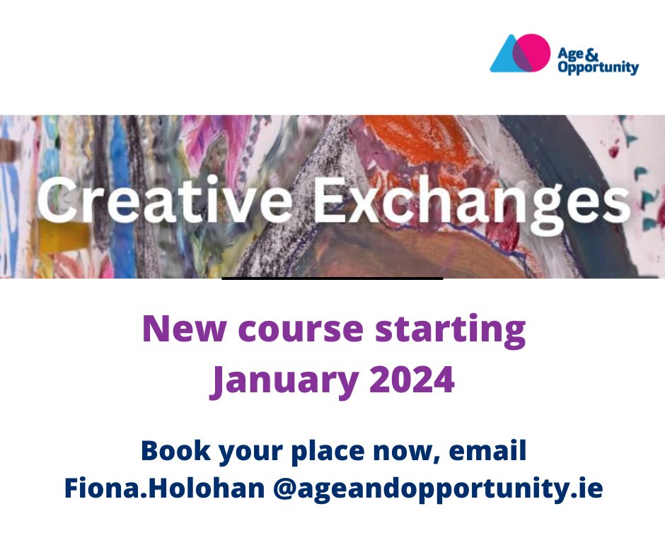 Sign up now for our new 2-day Creative Exchanges course - designed for activities coordinators working in residential/day care settings, and artists interested in engaging with older people in a care setting. More here: ow.ly/Jqmm50Qgjqz @NursingHomesIre @IMMAIreland