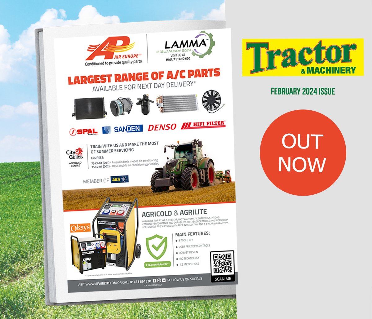 🗞️ 🚜❄️Can’t have too much of a good thing! 
We’re back in the latest issue of #Tractor & #Machinery mag which is dispatched today 👍
#tractorandmachinery #airconparts #acspares #tractorparts #LAMMA24 #SPAL #denso #sanden #hififilter #cityandguilds #training #fgas #agengineer