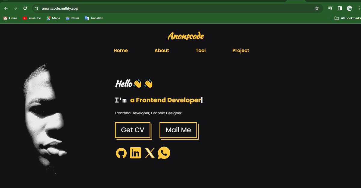 Anonscode's tweet image. Hey yo! Guess what
I'm finally putting out my first portfolio website😪. Hoping other junior devs can get some inspo and cool ideas from it
Looking forward to getting new ideas and insights from you guys.
Check it out 👇;
anonscode.netlify.app 
#buildinpublic
#100DaysOfCode