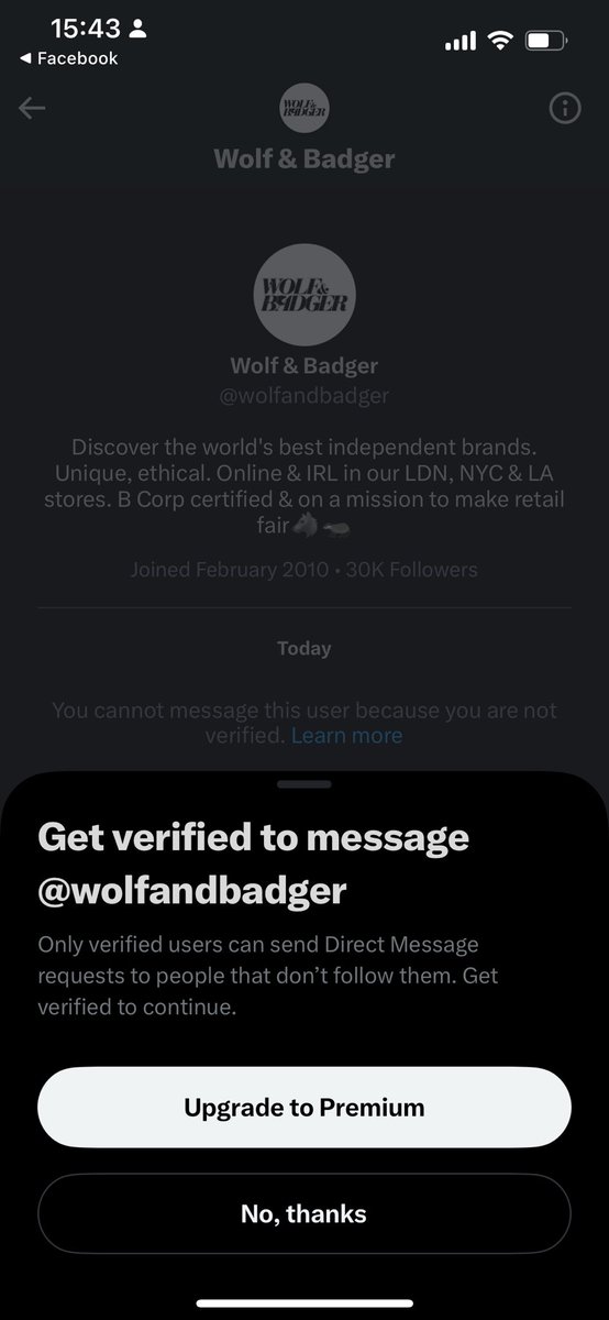 aurasmoonstonee's tweet photo. @wolfandbadger you don't allow DM's unless we are verified users?? you don't reply to emails?? you refuse to help via the portal help form?? you don't answer the phone?? and you watch my insta stories and ignore them??

how am i meant to resolve this! https://t.co/4FO5UWA6ej