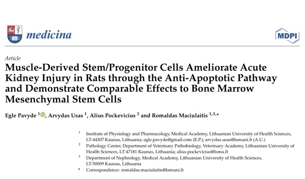 And it’s out! My scientific paper is now published in the journal Medicina @MDPIOpenAccess. Give it a read! Promise, it is the second and the last time I brag about it 😅
mdpi.com/1648-9144/60/1…
#scientificresearch #stemcellresearch #atmp #preclinicalresearch #kidneydisease