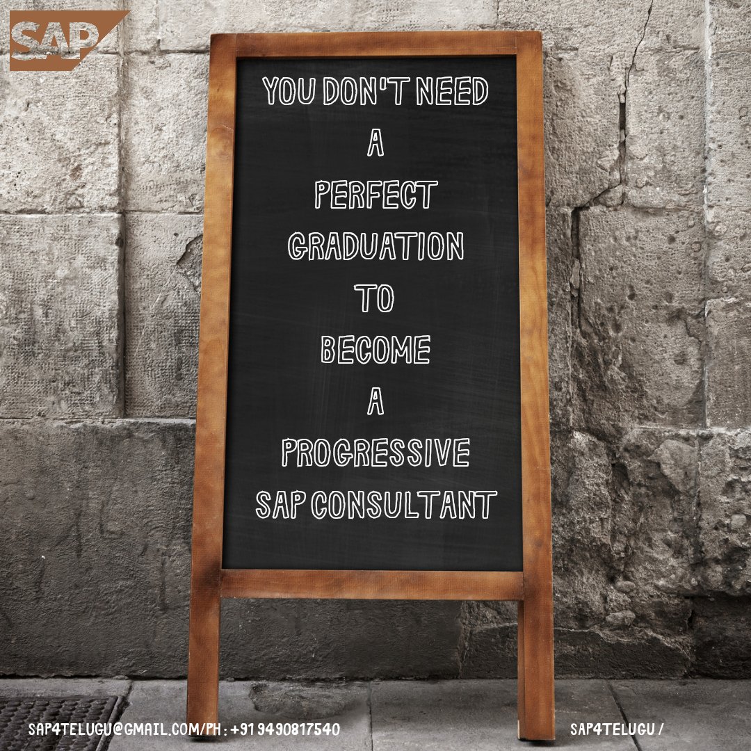 Sap4Telugu's tweet image. You don't need to be perfect to become progressive.
#SAP
#MSDynamics
#SAP4Telugu
#Akashavani for Non #IT #Professionals
#Gaganam for Technical #Freshers
#Maguva2.0 for #Women with #Career Gaps
#Pawanam for IT Professionals
#Tejam for Non Technical Freshers