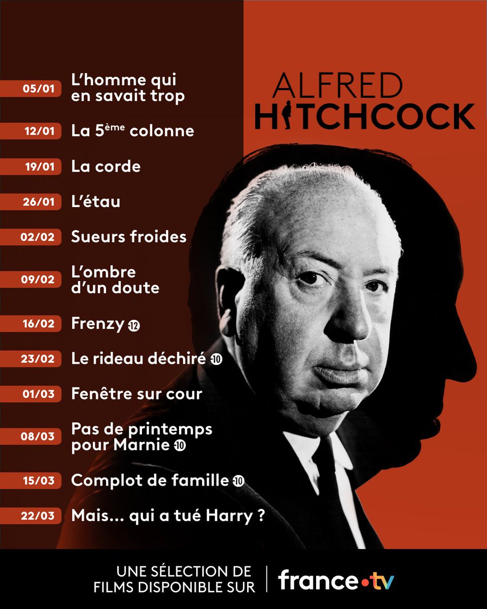 FranceTV's tweet photo. Vous avez rendez-vous avec Hitchcock ! 👀 https://t.co/T5uNmM40dd