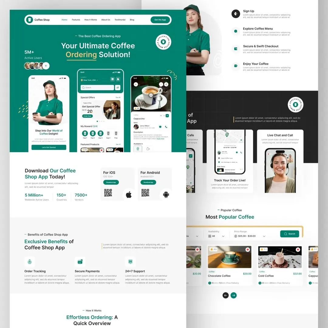 Coffee ordering website design by WordPress Elementor.

#webdesign #wordpressexpert #elementorexpert #webdevelopment