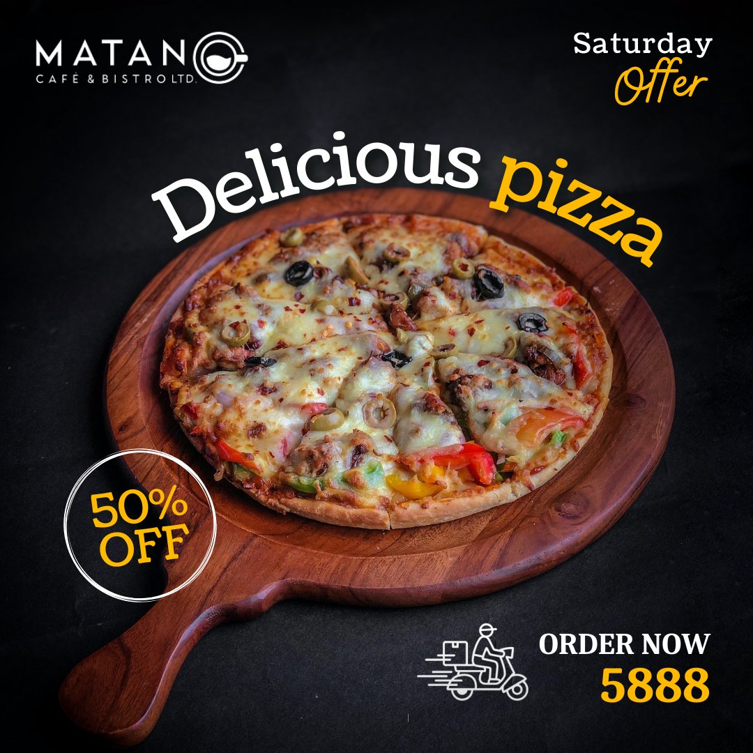 matancafe's tweet photo. Kafaa'iidayso offer-ka maalinta Sabtiga oo ah Pizza Day!🍕
Discount 50% ah ayaan idiinku samaynay Pizza-ha size walba. 🏷️
𝐅.𝐆: Offer-kani waxa uu soconayaa 8:00AM ilaa 10:30PM
��𝐚𝐠𝐚 𝐬𝐨𝐨 𝐰𝐚𝐜: 𝟓𝟖𝟖𝟖
𝐖𝐡𝐚𝐭𝐬𝐀𝐩𝐩: +𝟐𝟓𝟐 𝟔𝟏 𝟎𝟗𝟗𝟕𝟕𝟐𝟐
#matancafe #pizzatime https://t.co/OzSGb6GIjd