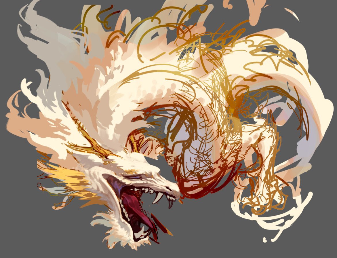 wip
完成したら載せるのもいいんですけど描き初めイラストを途中経過ありで進めるのも良いと思いまして    今回は上からガシガシ描いています 