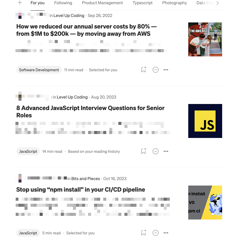 At some point, Medium turned into Buzzfeed for Devs. That's a pity.