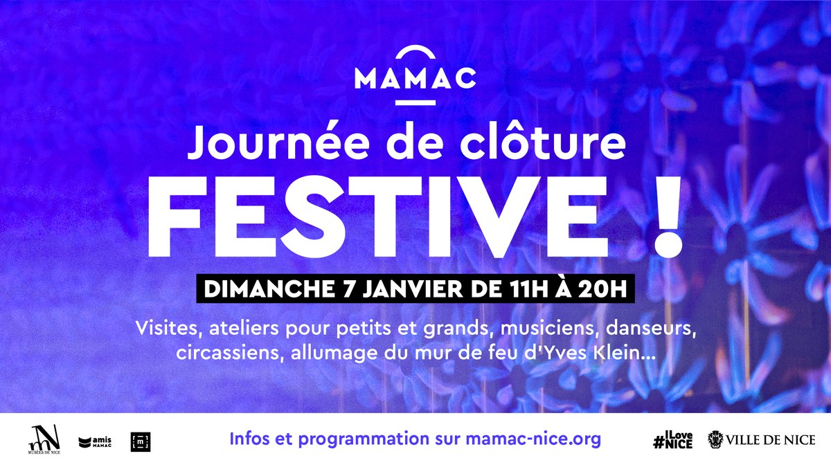 Le MAMAC (Musée d’art moderne &amp; d'art contemporain) de #Nice06 fermera ses portes le 07/01 pour des travaux de rénovation⚒️
À cette occasion, une journée festive vous attend : visites, ateliers, allumage du mur de feu d'Yves Klein &amp; spectacles artistiques😍

#ExploreNiceCotedAzur