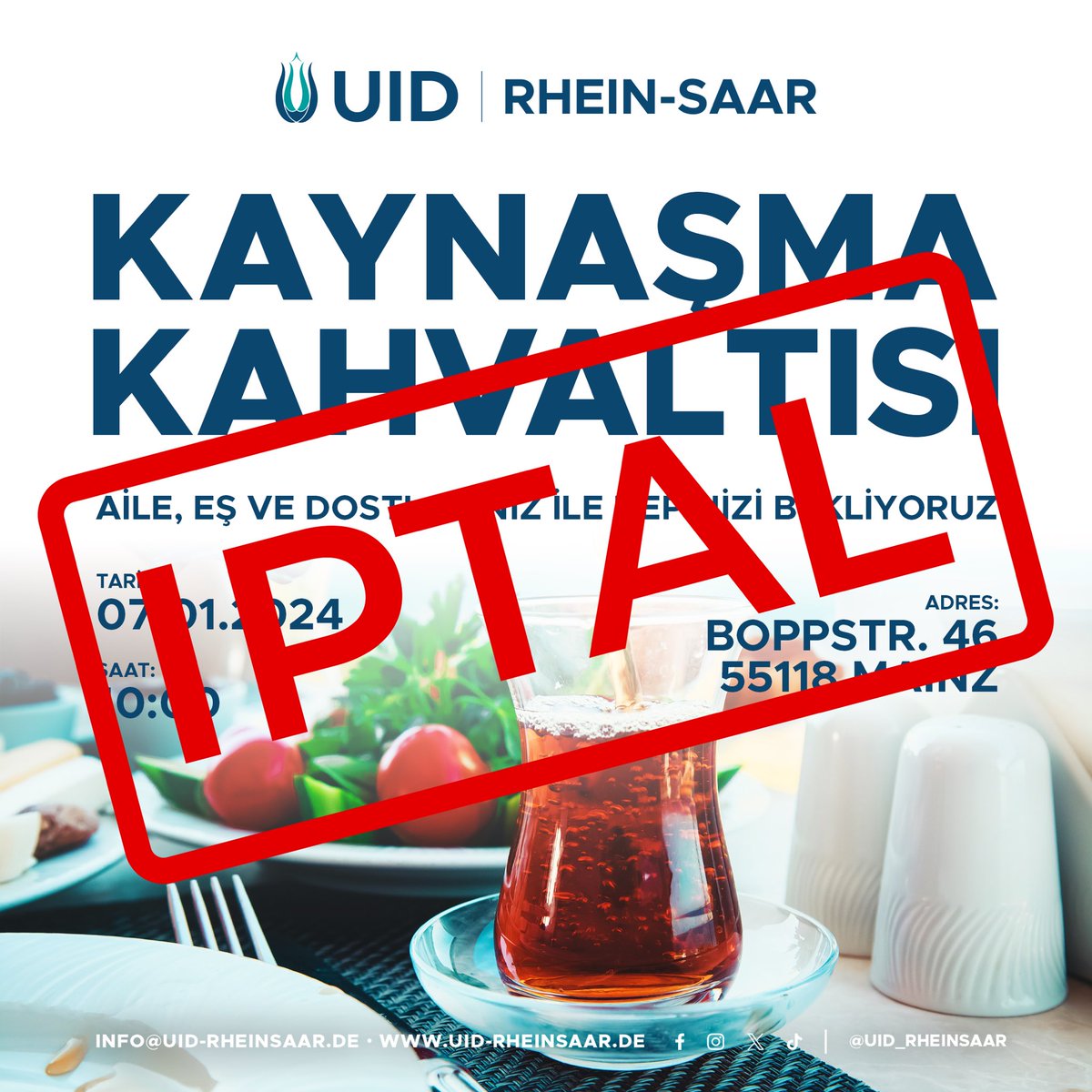 uid_rheinsaar's tweet image. UID Rhein-Saar Bölge Başkınımız Süleyman Okatar sorumluluğumuz açısından hastalık nedeniyle kahvaltı programının ertelenmesini uygun gördü. Hastalara acil sifa diliyoruz 🫶🏼♥️