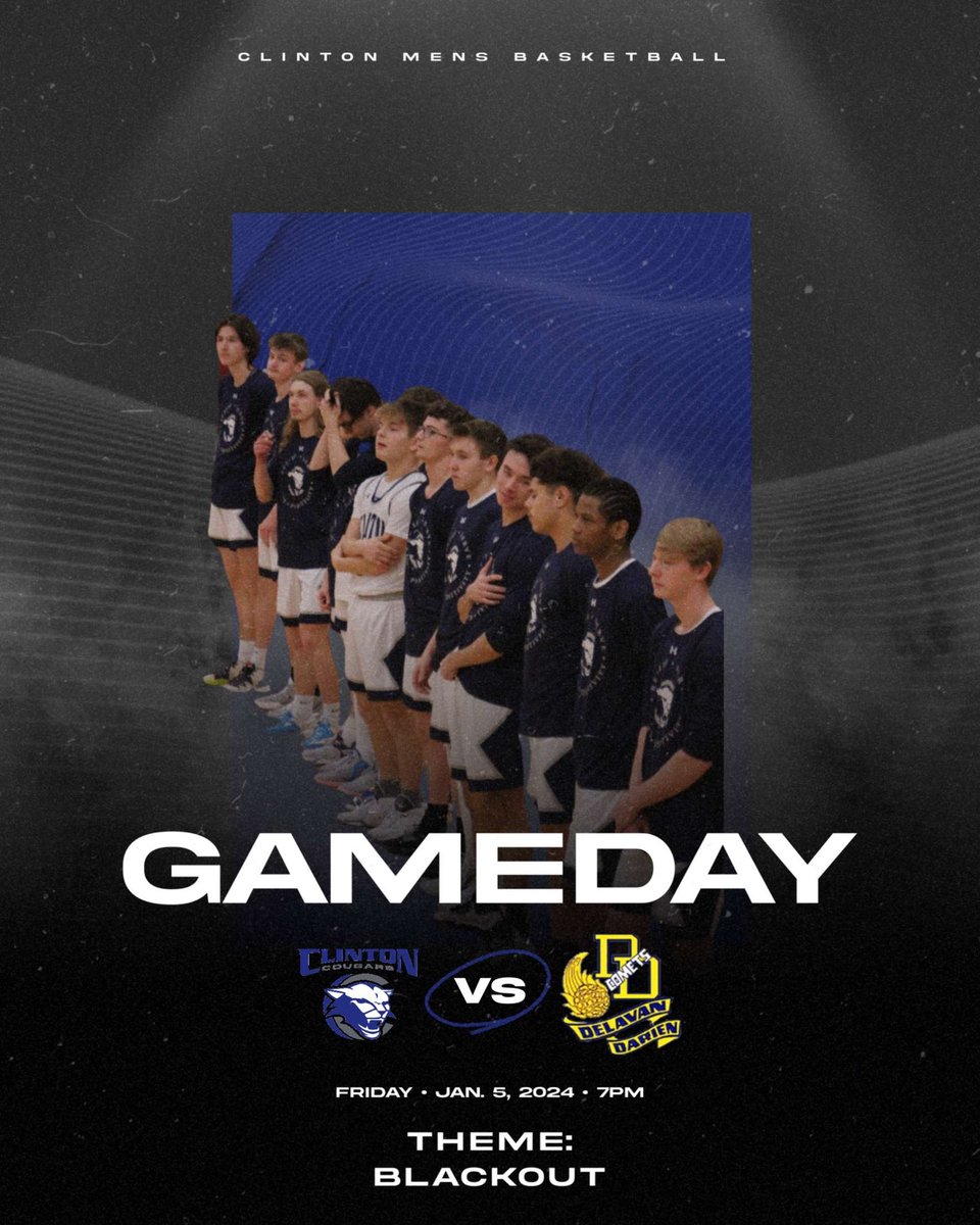 First game of the new year!
⏰: JV1/2: 540 Var:7
📍: Clinton high school 
Vs Delavan Darien ( 3-7 ) 
If you can’t be there the stream is:
youtube.com/@ccsdathletics…