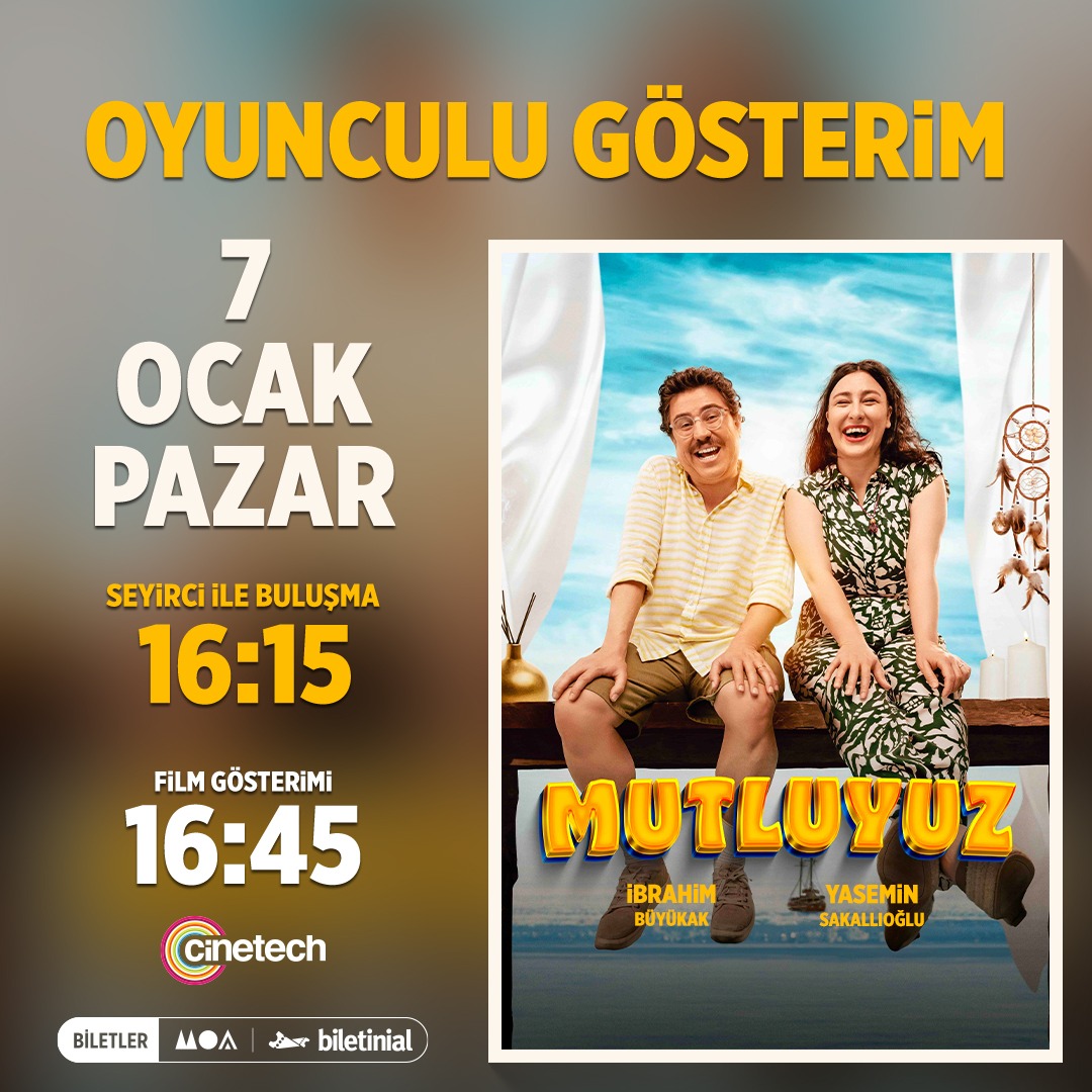 MutluyuzFilm's tweet photo. Antalya hazır mıyız? 💫
7 Ocak Pazar 16.15’te Mall Of Antalya Cinetech Sineması’nda buluşalım!

📌 16.15 - Seyircilerle Buluşma
📌 16.45 - Film Gösterimi

#Mutluyuz şimdi sinemalarda! 🤩
@25FilmTR  @ibrahimbuyukak  @yasemoz88 https://t.co/RmbP5k4zgP