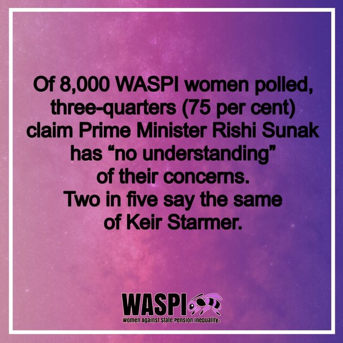 WASPI_Campaign's tweet photo. Both @UKLabour and @Conservatives need to address #WASPI issue urgently.  @RishiSunak @Keir_Starmer @GillFurnissMP https://t.co/IklwZlh9Pq