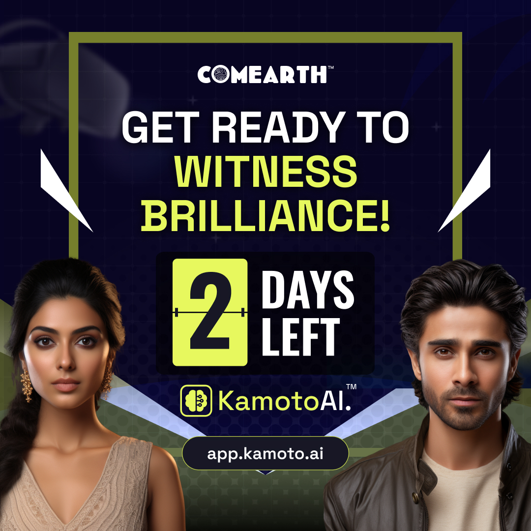 2 Days 2 Go! Get ready to witness #brilliance as the big day approaches!

With only two days left, the excitement builds for the grand reveal on <a href="/KamotoAI/">Kamoto.AI</a>.

Visit : app.kamoto.ai/marketplace

#kamotoai #ai #countdown #aichatbot #aiavatars #generativeai #2daystogo😍