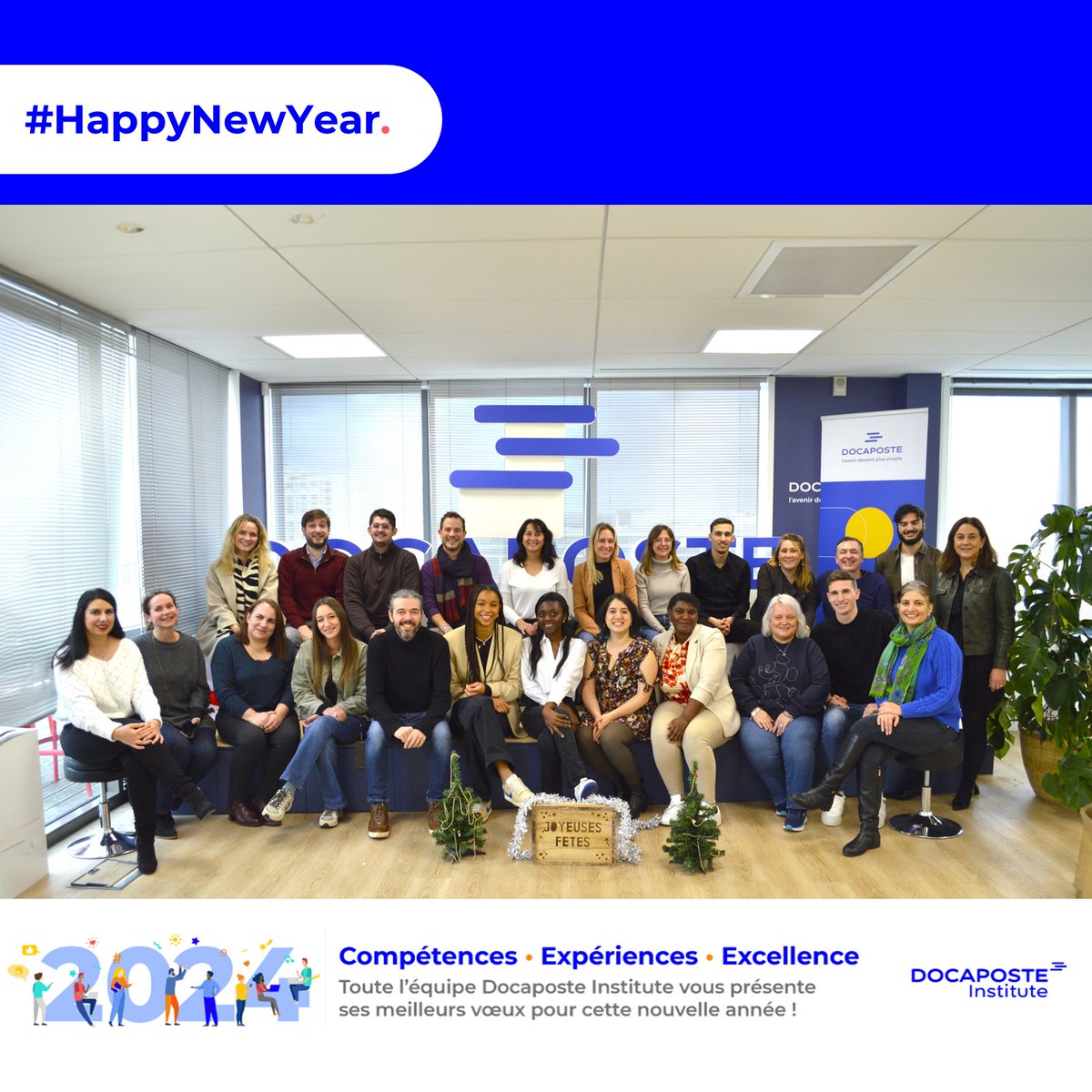 ✨Une nouvelle année démarre…
Toute l'équipe <a href="/Doca_Institute/">Docaposte Institute</a> vous remercie pour votre confiance et vous souhaite une très belle 𝗮𝗻𝗻𝗲́𝗲 𝟮𝟬𝟮𝟰🎊
Notre résolution ?
Vous apporter le meilleur de la formation professionnelle pour développer vos compétences. 
#Meilleursvœux
