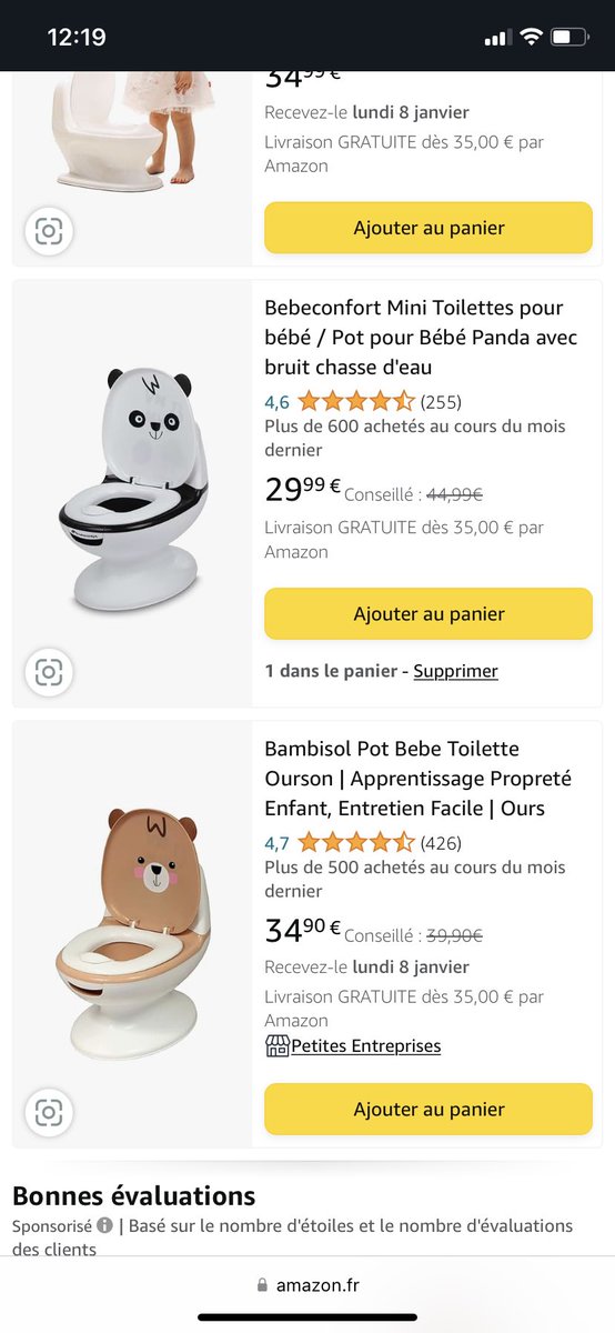 BEBECONFORT Mini toilette Panda, Pot avec bruit de chasse d'eau