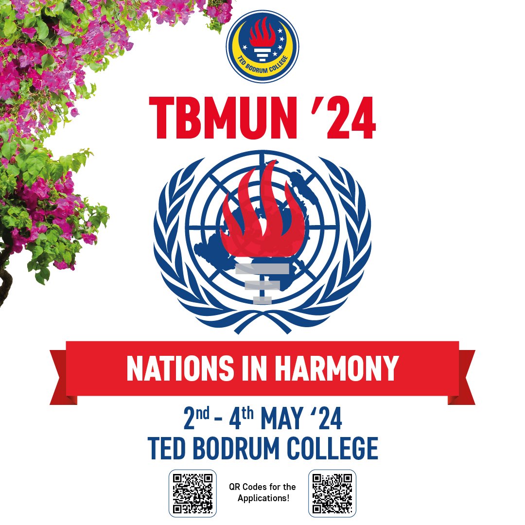 TEDBODRUM's tweet photo. Nations in Harmony 🌍
@tbmunofficial will be held in Bodrum between 2-4 May '24
Scan the QR Code for the Applications❗️
#tbmun
#tbmunofficial
#munturkey
#munbodrum
#scanqrcode
#applicationsformun
#tedbodrumcollege
#bodrumturkey
#muglaturkey https://t.co/54LMnr9eYB