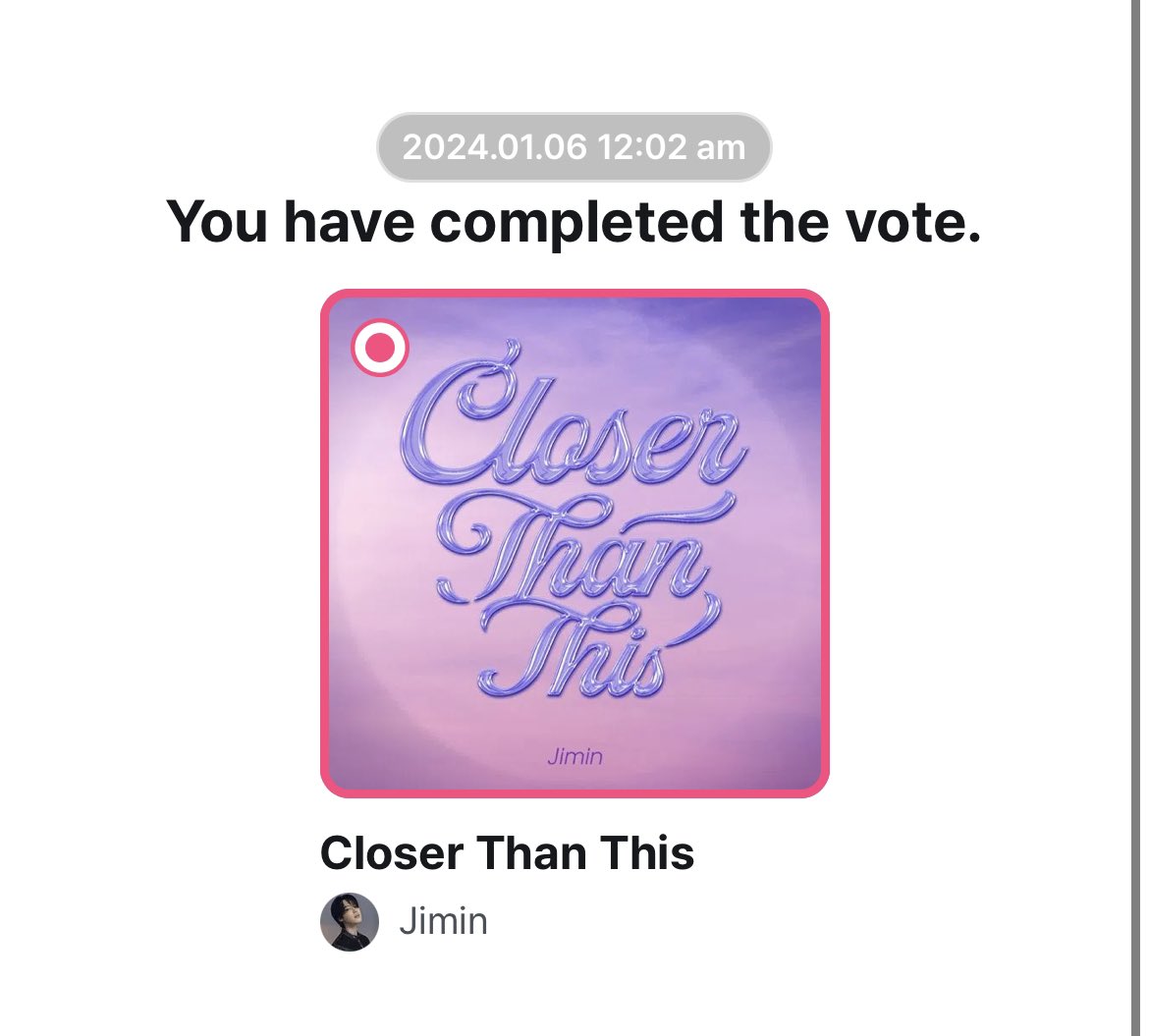 DVT_DB7's tweet photo. M Countdown Pre Voting

Closer Than This by Jimin is nominated for M Countdown Pre Voting! Cast your votes now!

Jimin has a high chance to win! Let’s go ARMY! Widen the gap!

https://t.co/EIio2hvvhb https://t.co/3Bbs20jZRh