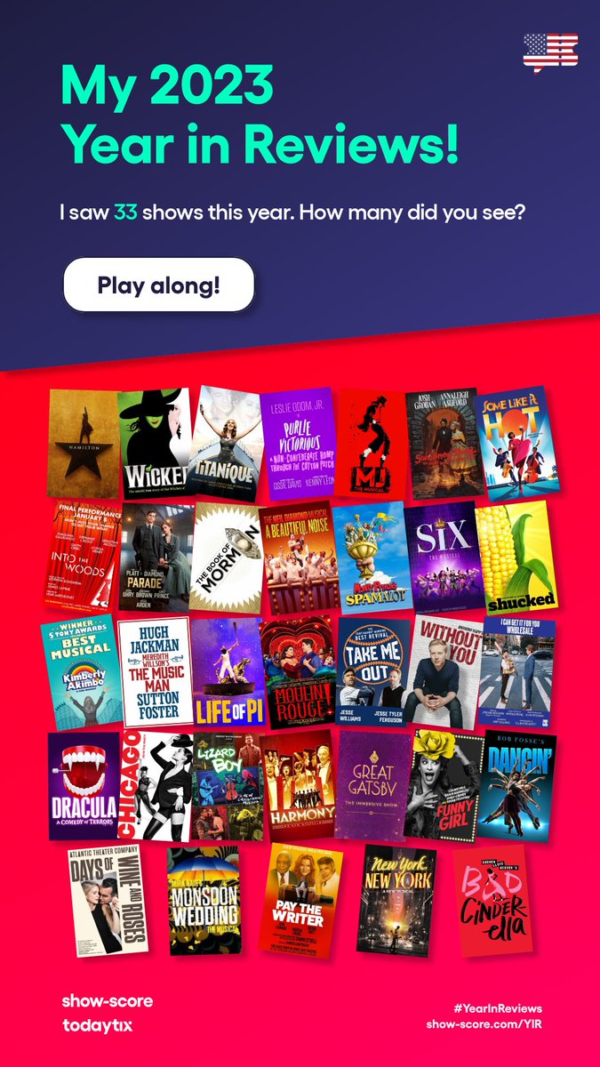 taranj15's tweet photo. Cant wait to see more in 2024 😍@TodayTix @showscorereport https://t.co/5KtTDwkFuu