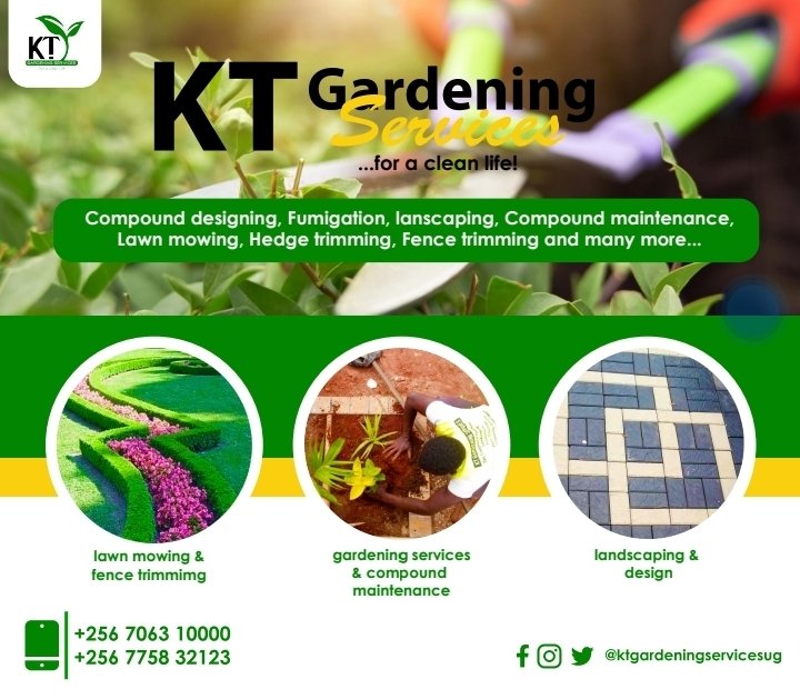 ktgardeningug's tweet photo. We have got the best service with just on call away #compounddesigning #lawnmowing #fumigation #cleaninservices https://t.co/GHx84bFgQv
