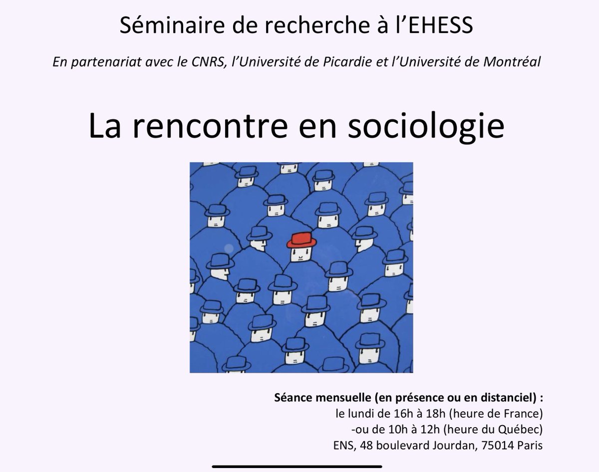 Cécile Van de Velde (@cecile_vdv) on Twitter photo Qu’est-ce que la « magie » des rencontres ?
Ce lundi 8 janvier, le sociologue Christophe Giraud <a href="/xtof17/">Giraud Christophe</a> nous éclairera sur cette question à partir de ses recherches sur les chambres d’hôte et sur les amours juvéniles.
En personne ou en visio :
cvandevelde.com/wp-content/upl… Qu’est-ce que la « magie » des rencontres ?
Ce lundi 8 janvier, le sociologue Christophe Giraud <a href="/xtof17/">Giraud Christophe</a> nous éclairera sur cette question à partir de ses recherches sur les chambres d’hôte et sur les amours juvéniles.
En personne ou en visio :
cvandevelde.com/wp-content/upl…