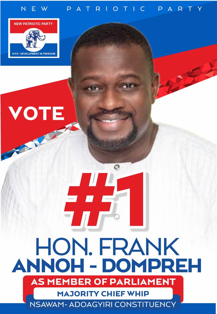 Gen_Buhari_'s tweet photo. The Chosen One!!!
Hon. @FAnnohDompreh has proved beyond any reasonable doubt to be the best MP Nsawam-Adoagyiri has ever had…

FAD is the ultimate CHOICE

#VoteNumber1
#VoteDevelopment
#VoteFAD https://t.co/XkJ1QstPIc