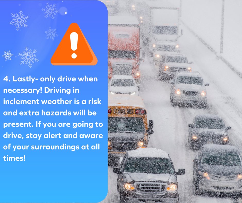 Snow in the forecast? Not to worry! SERVPRO has you covered with these inclement weather driving tips🌨️☃️🚙