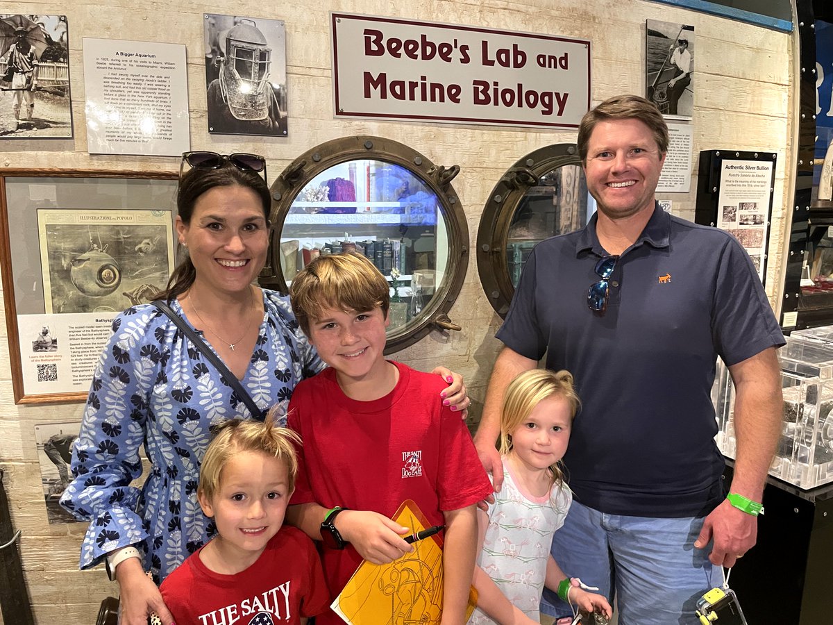 Yesterday we welcomed the Beebe family to the Museum. The Beebes, from Virginia, are related to William Beebe. He was their great grandfather's cousin. Beebe was a ground-breaking naturalist, marine biologist, and explorer. We were thrilled to have his relatives as visitors!