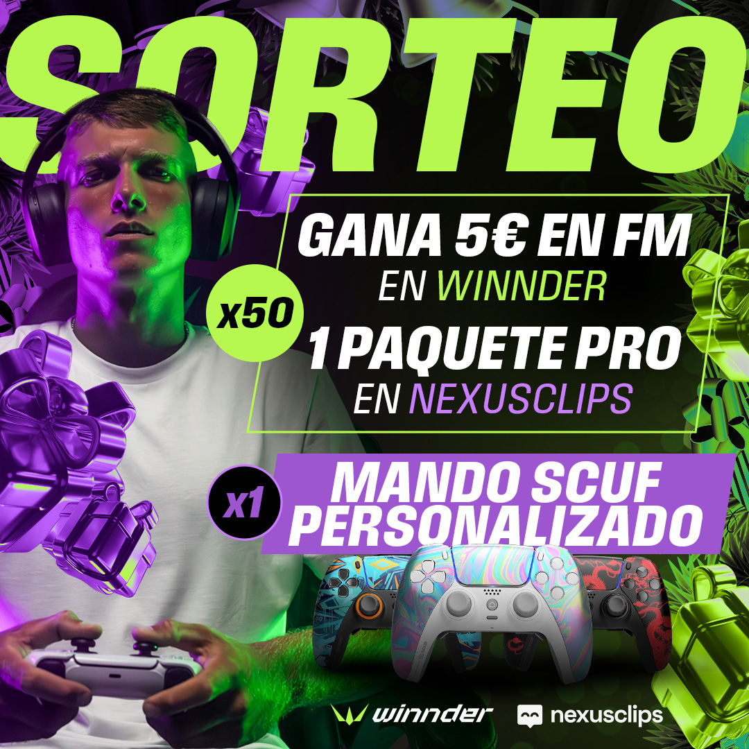 WINNDERcom's tweet photo. 🎁SORTEO🎁

x50 -> 5€ FM en Winnder & paquete PRO Nexus Clips
x1 -> Mando Scuf Gaming

📲 Sigue a @WINNDERcom & @NexusClips 
🔁 RT al tweet
📹 Responde a este tweet con tu mejor clip

Ganadores el 12/01 a las 17:30

¡Mucha suerte a todxs! 🫂
