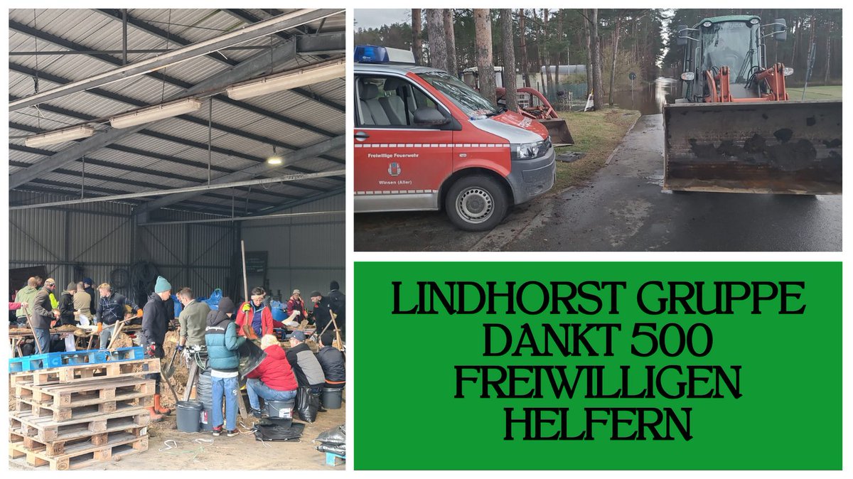 Hochwasserhilfe in #WinsenAller: 500 Freiwillige füllen 18.000 Sandsäcke. Dank an alle Helfer und Unterstützer! 🙏 

Mehr Infos auf unserer Homepage unter: url.winsen-aller.de/2t3

#GemeinsamStark #Hochwasserhilfe #Dankbarkeit #GemeindeWinsenAller