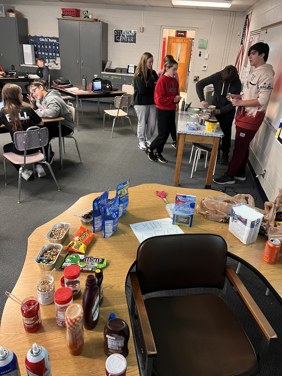 Thank you student council for treating us to an ice cream bar for being the door  decorating winners! <a href="/CMSredwolves/">Clinton Middle School</a>
