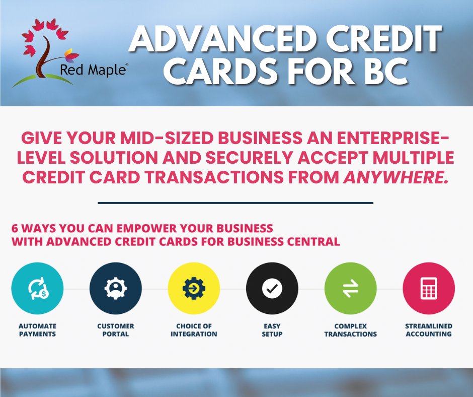 redmaple's tweet photo. For years, major business solutions have revolved around global enterprise. Small and mid-sized businesses can have the same performance, flexibility, and efficiencies with Red Maple Advanced Credit Cards for Business Central.
https://t.co/BX4UX39Hfq https://t.co/zJBI9kvNze