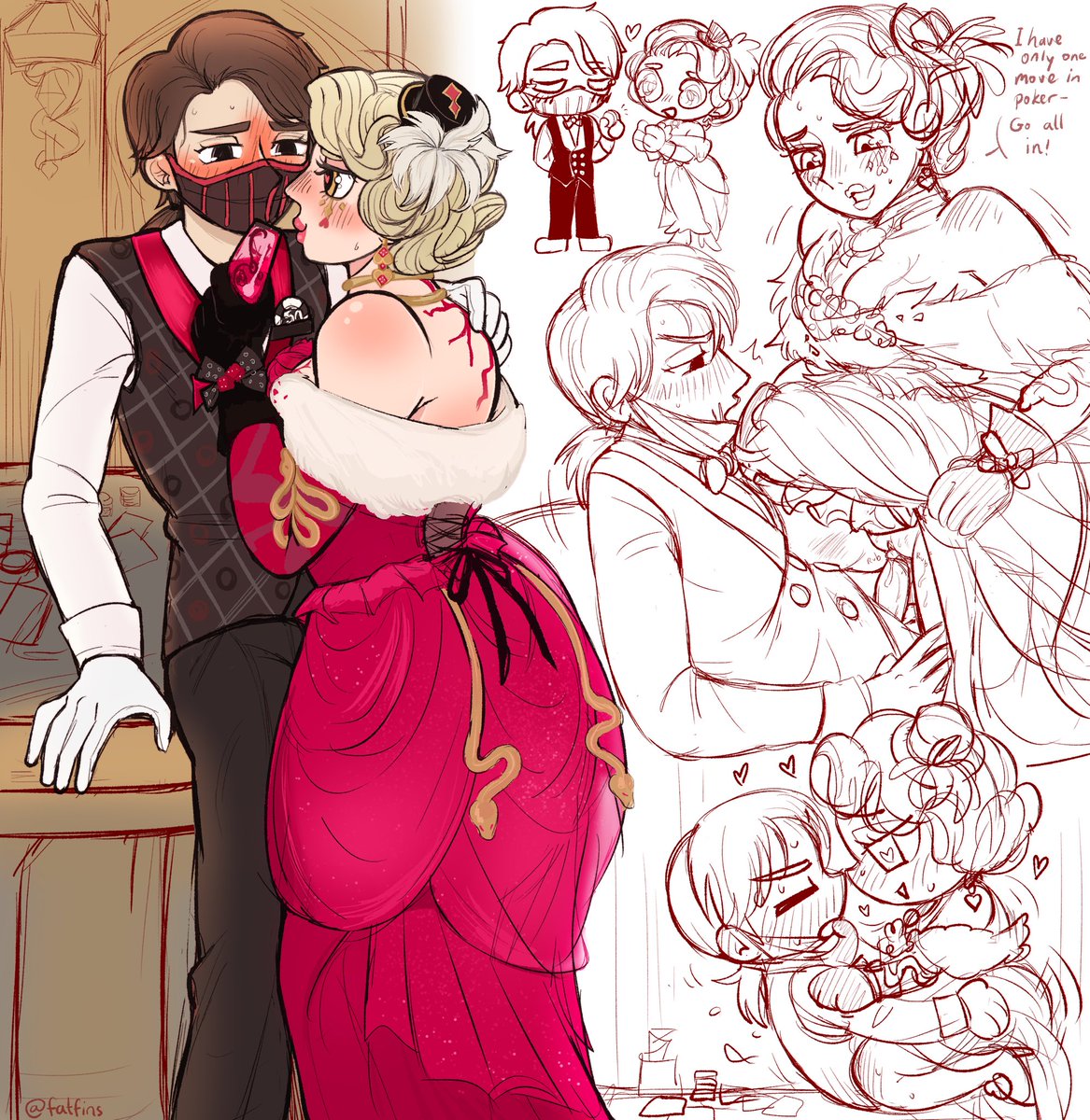 Emily_Dyer_Carl's tweet photo. And then the other c💖mmissi*n I recently paid for! Second time I paid for a NSFW one so gotta have the twitter censor going but I love how this turned out soooo much with Risktaker and Croupier! This c*mm was from @fatfins !

#emisop #イソエミ #솝밀 https://t.co/CCbLdCkk7v