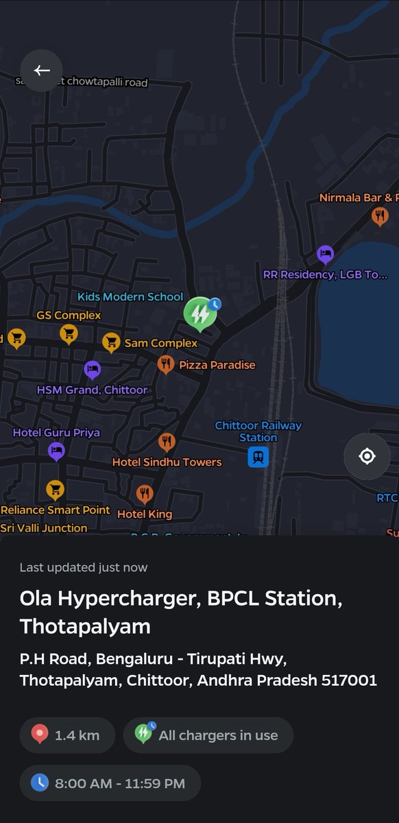 Gowrishankar49's tweet photo. Hi @OlaElectric hypercharger is not working at chittoor location for the past five days. Please look into this at the earliest. Awaiting your speedy response. https://t.co/0xnQTcPR9a