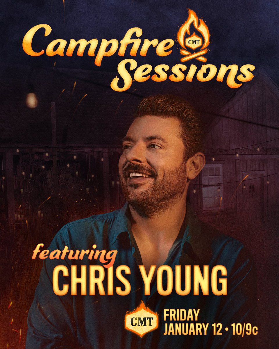 ChrisYoungMusic's tweet image. Lookin’ forward to playing some of my songs around the fire! 🔥 Don’t miss my episode of #CMTCampFireSessions on 1/12 at 10/9c on @CMT!