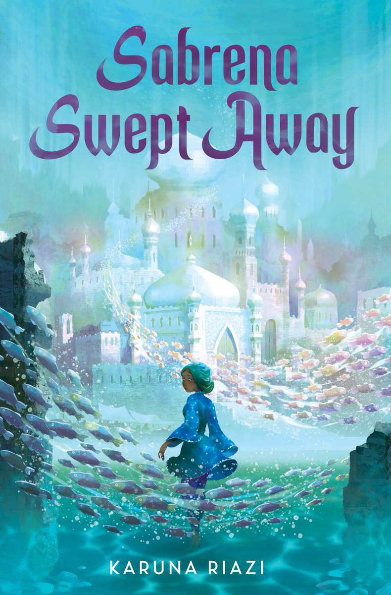 Full sail into adventure: introducing SABRENA SWEPT AWAY, a Thousand and One Nights-inspired MG portal fantasy with shades of Spirited Away & The Last Mapmaker (!) & a Blasian Muslim heroine (!!), coming from @GreenwillowBook June 18 (!!!) Cover by magnificent Lavanya Naidu 🌊