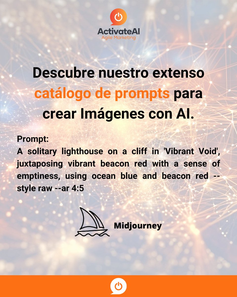 ActivateAI_mkt's tweet photo. Descubre nuestro extenso catálogo de #Prompts para crear Imágenes con AI.Envíanos un DM si quieres más información sobre nuestros servicios, estamos entusiasmados por atender las necesidades de tu negocio#marketingagil #marketing #inteligenciaartificial #ai #creacióndecontenido https://t.co/6CrwXHnC3m