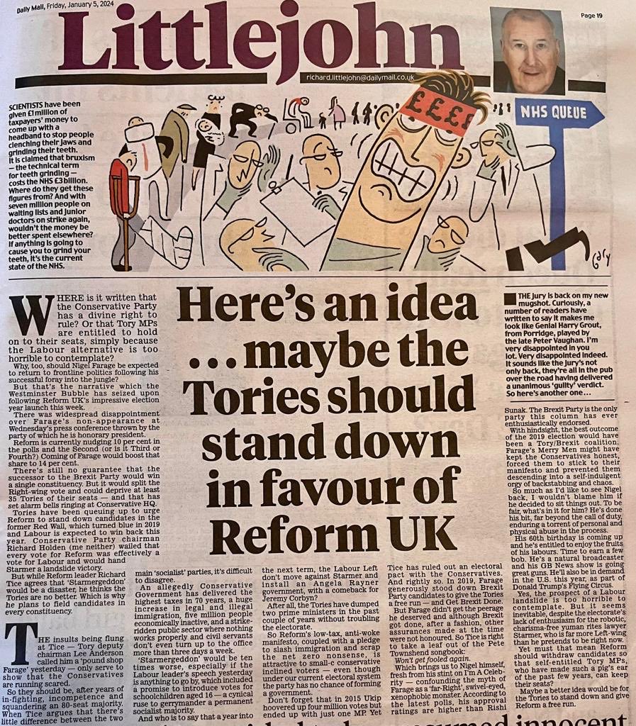 TiceRichard's tweet image. Littlejohn is right… the Tories should stand down in favour of Reform UK

We stood down for them in 2019…. They had their chance and blew it….

#torystanddown