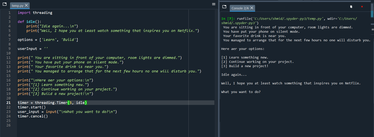 RShmider's tweet image. What I can advise you is to act!
If you want to build something build it.
If you want to learn something, learn it.
The big difference between success and failure is actually doing...
(I know the code doesn't work😀)
#Python #PythonCoder #MotivatedByPython #CodeYourDreams…