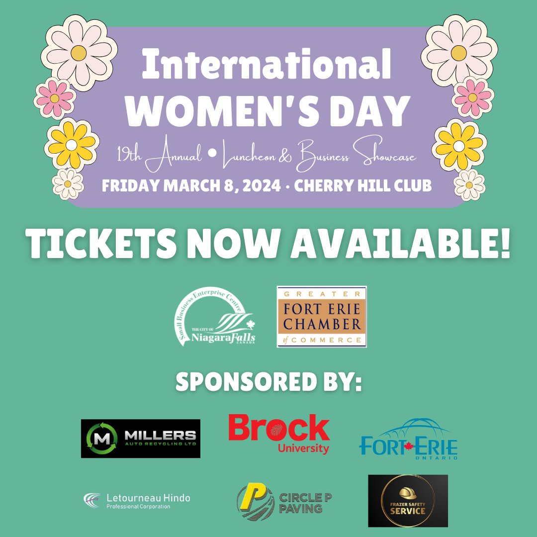 Join the Fort Erie Chamber of Commerce for our Annual International Women's Day event hosted by Cherry Hill Club.

Learn more &amp; register here: loom.ly/0bv2bsw