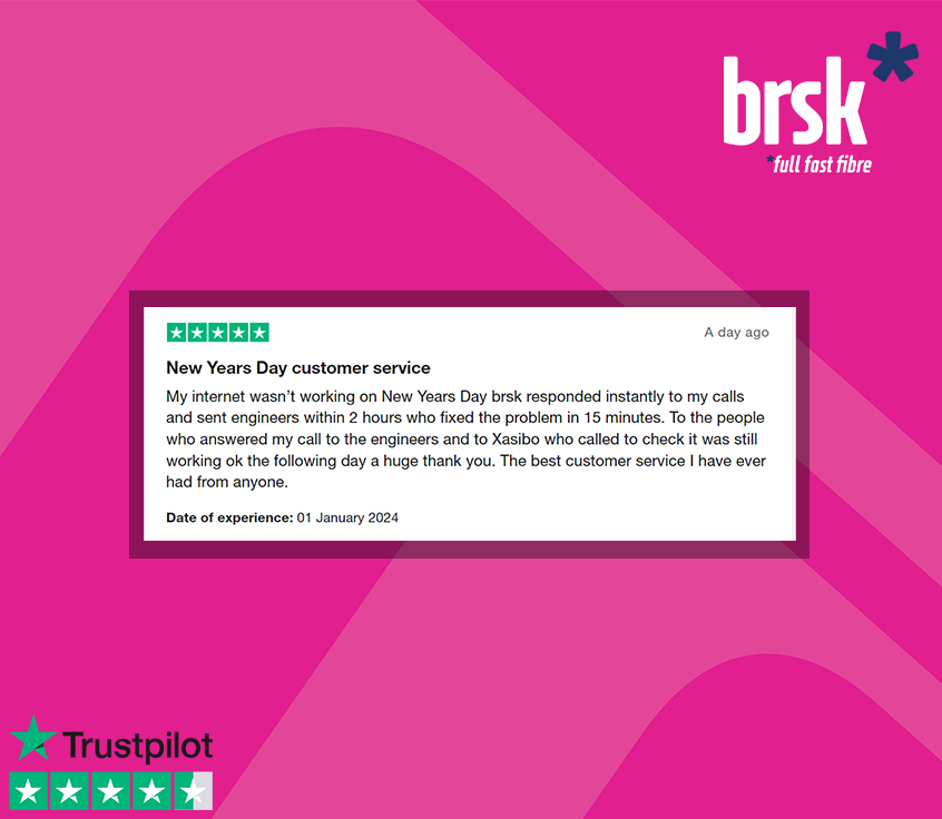 Brsk_uk's tweet photo. Starting as we mean to go on this Feel Good Friday🤩
Thank you to everyone who has given us feedback, onwards and upwards for the rest of 2024 📈
#fullfibre #BetterNet https://t.co/RA2oH2gUyN