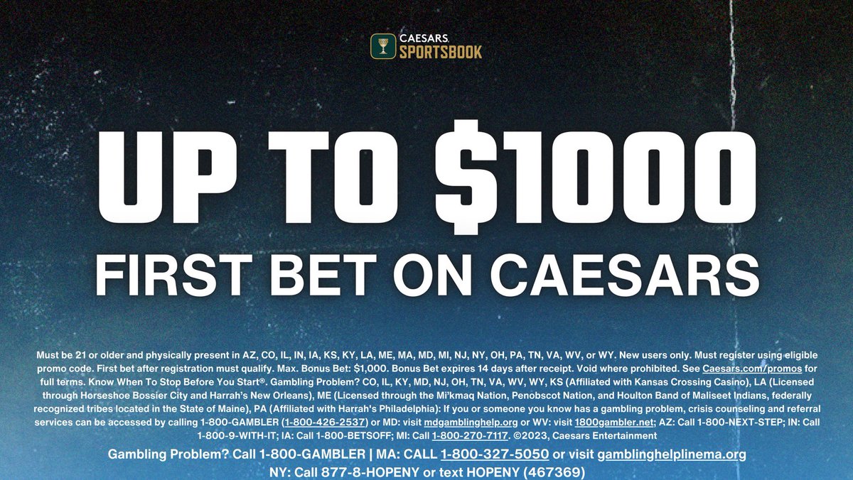 CodyBrownBets's tweet photo. 🚀 I’m going for a big odds NBA parlay tonight.

Make sure you’re ready to go with a Caesars account to tail me…

Join here: https://t.co/GrfayrCxQW

You’ll automatically qualify for up to $1000 back as a bonus if your first bet loses.

21+, gamble responsibly. https://t.co/Q6MMEdbTPr