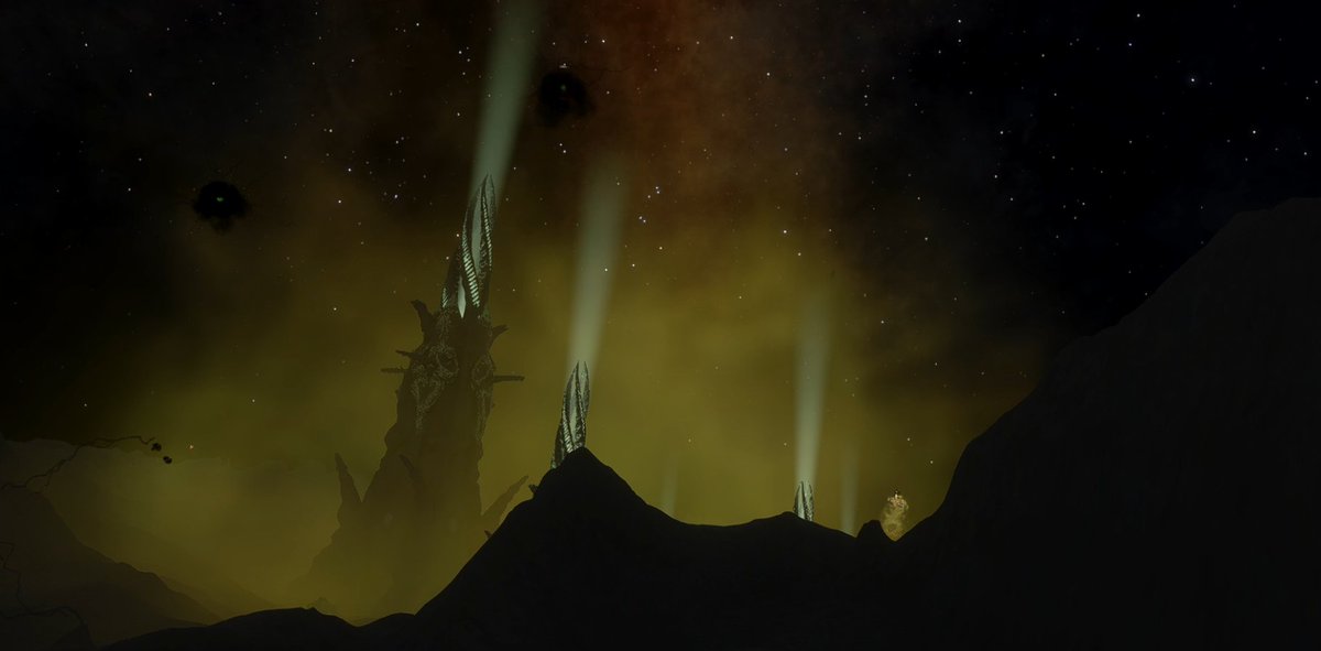 drewwagar's tweet photo. Ok... flying to a #thargoid spire site with a guardian fsd booster in an unarmed lightweight exploration ship might not have been my smartest idea... but I got in and out with a some footage for my upcoming lore vid, so all good. 🤣#elitedangerous https://t.co/lrg1YoulPZ