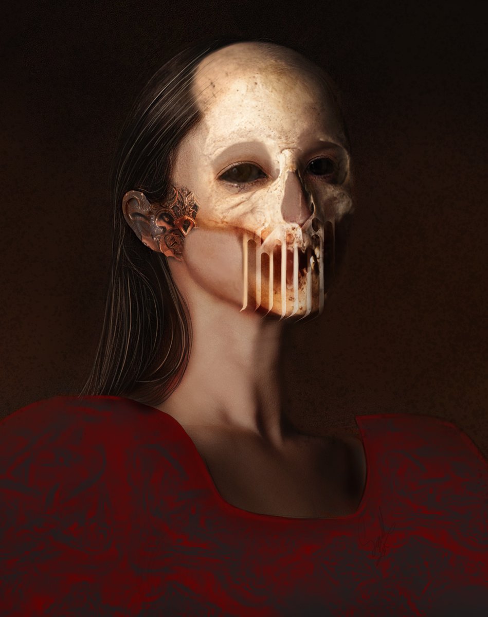 Queens of Mortem: No. 10
#darkart #surrealart #portrait #darkfantasy #horror #HorrorCommunity #Skull #skull #conceptart #darkstyle #illustration #HorrorArt #characterart #bookcover #cover #dailyart #gallery #darkness #mask #painting #fineart #NoAI
