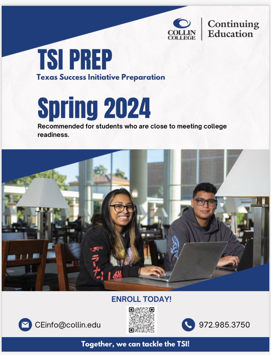 NavyBlueNessy's tweet photo. Do you know someone that needs to take the TSI and is on the cusp of passing it? Take an online TSI prep course to avoid developmental classes. https://t.co/Z7YVMahZZP
